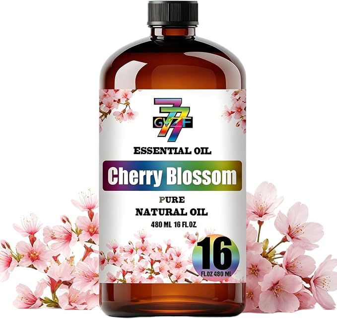 Cherry Blossom Essential Oil, Cherry Blossom Oils, for Diffuser, Humidifier, DIY Candles, Soap, Bedroom, Office, Yoga, Gift, Essential Oil, GV77ZF Cherry Blossom Fragrance Oil - 16 fl oz (480 ml)