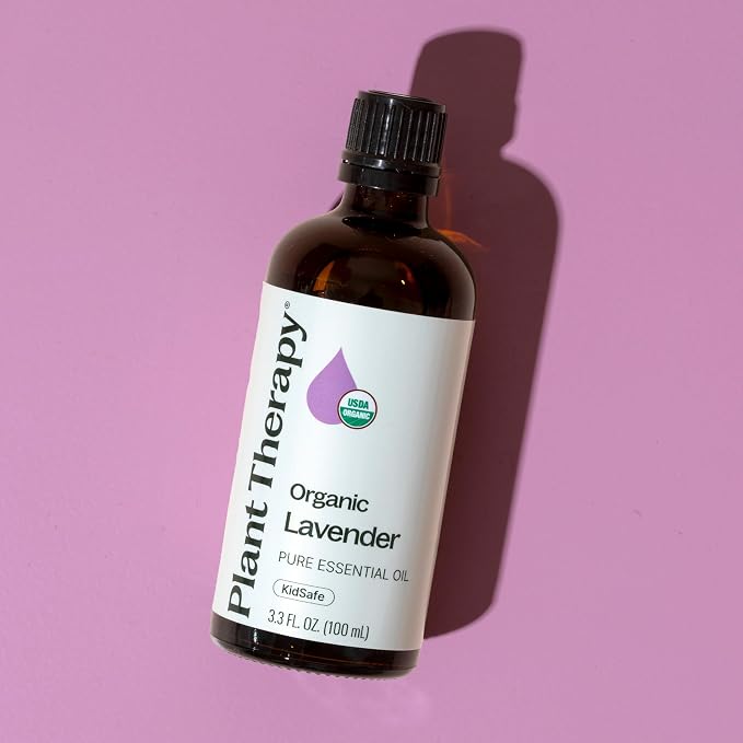 Plant Therapy Organic Lavender Essential Oil 100% Pure, USDA Certified Organic, Undiluted, Natural Aromatherapy, Therapeutic Grade 100 mL (3.3 oz)