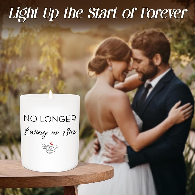 GAUDORA Engagement Gifts for Couples - Long Lasting Vanilla Lavender Candle 10 oz - Funny Wedding Gifts for Newly Engaged Couples, Bridal Gift for Women, Bridal Shower Gift Ideas