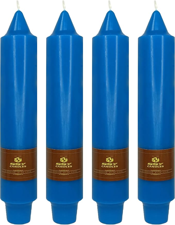 4 PCS Dark Blue Taper Candles 7 inch Short Taper Candle Unscented Candlesticks Smokeless Candle Sticks for Dinner Wedding Home Decoration Candles