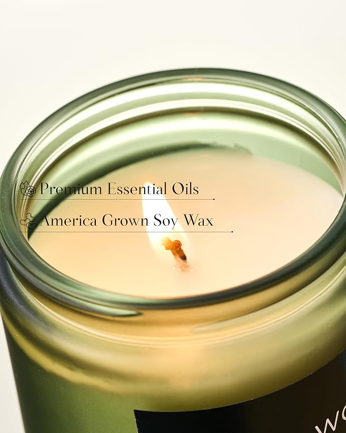 M&SENSE Sage Wood Scented Candles for Home, 7.05oz 50 Hours Clean Non Toxic All Natural Soy Wax, Fresh Smelling Candle for Relaxing & Stress Relief, Home Fragrance Gifts for Men Women