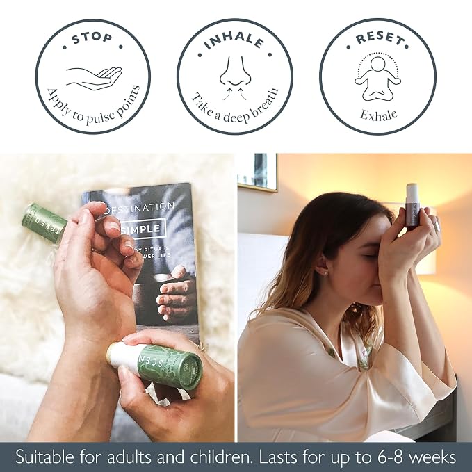 Scentered Aromatherapy Balm Sticks for Sleep & Stress-Relief - Roll On Essential Oil Blends of Lavender & Chamomile - Aromatherapy Gifts for Women - Sleep Well & De-Stress