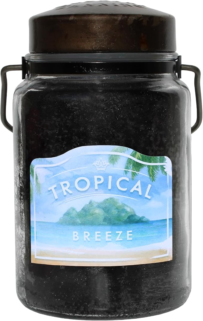 McCall’s Candles | Tropical Breeze | 26 oz Scented Candle | USA-Poured | Vintage Rustic Jar with Carrying Handle | Tropical Fruit & Sweet Citrus Fragrance