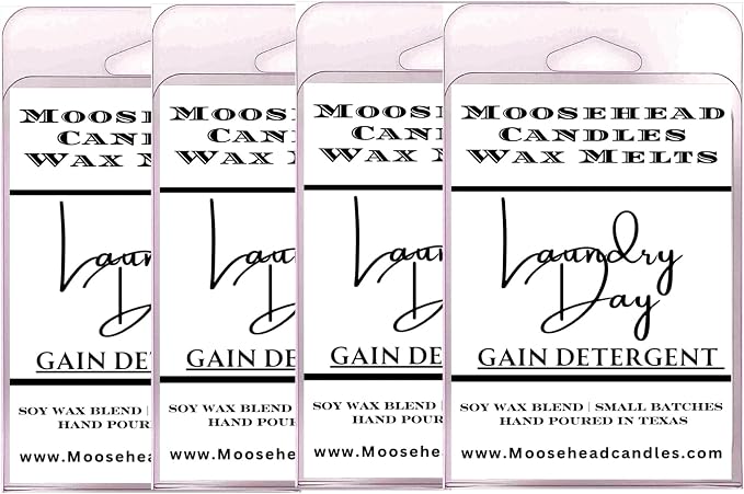 Laundry Day Wax Melts 4 Pack – Fresh & Clean Gain Detergent Inspired Scented Wax Melts, Long-Lasting Soy Wax for Home and Office, Aromatherapy Wax Melts for Laundry Lovers