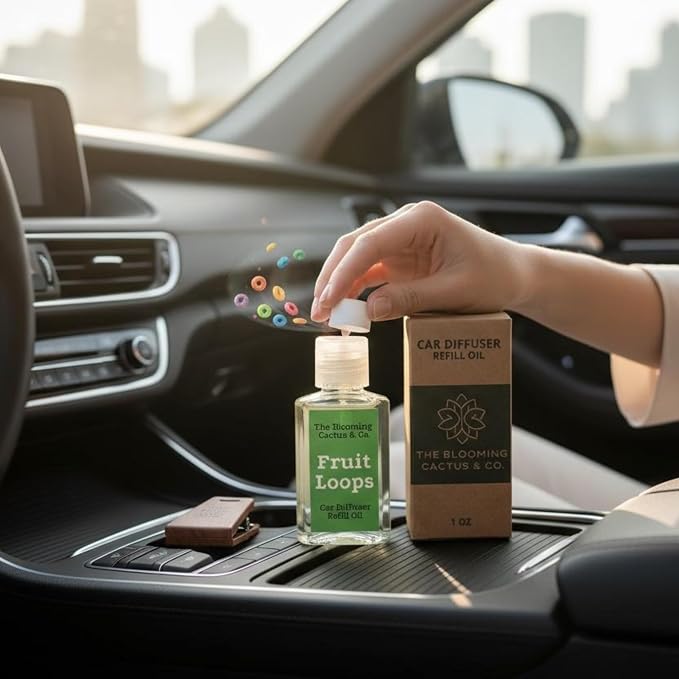 Car Diffuser Oil Refill 1 oz – Essential Oil Car Air Freshener Refill for Hanging Car Diffuser, Long Lasting Fragrance Oil, Phthalate Free, Multiple Scents. (Strawberry & Cream)