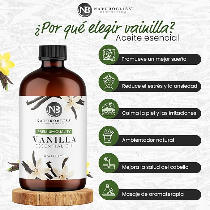 NaturoBliss Vanilla Essential Oil (4oz) Premium Quality