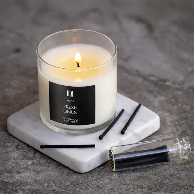 Lulu Candles | Clean Cotton | Luxury Scented Soy Jar Candle | Hand Poured in The USA | Highly Scented & Long Lasting - 6 Oz.
