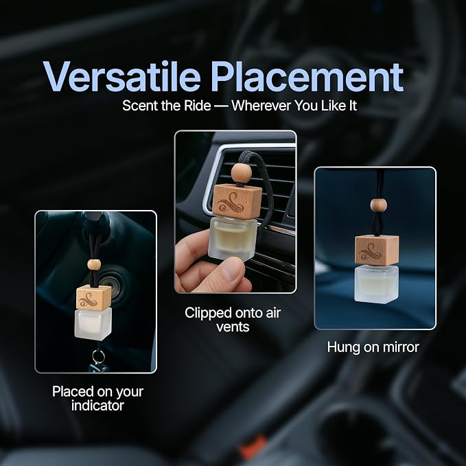 Solvere Diffuser with Vent Clip | Strong Automotive Freshener Long Lasting | Powerful Car Fresheners for Men with Odour Eliminating Technology | Luxury Air Freshener by Perfa