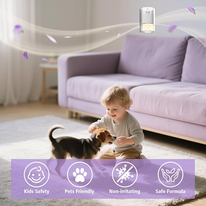 Plug-In Air Freshener Refills 8-Pack – Summer Scent for Sleep, Infused Lavender Essential Oil with Gardenia, Sage, Chamomile, Sandalwood, Compatible with Air Wick & Glade