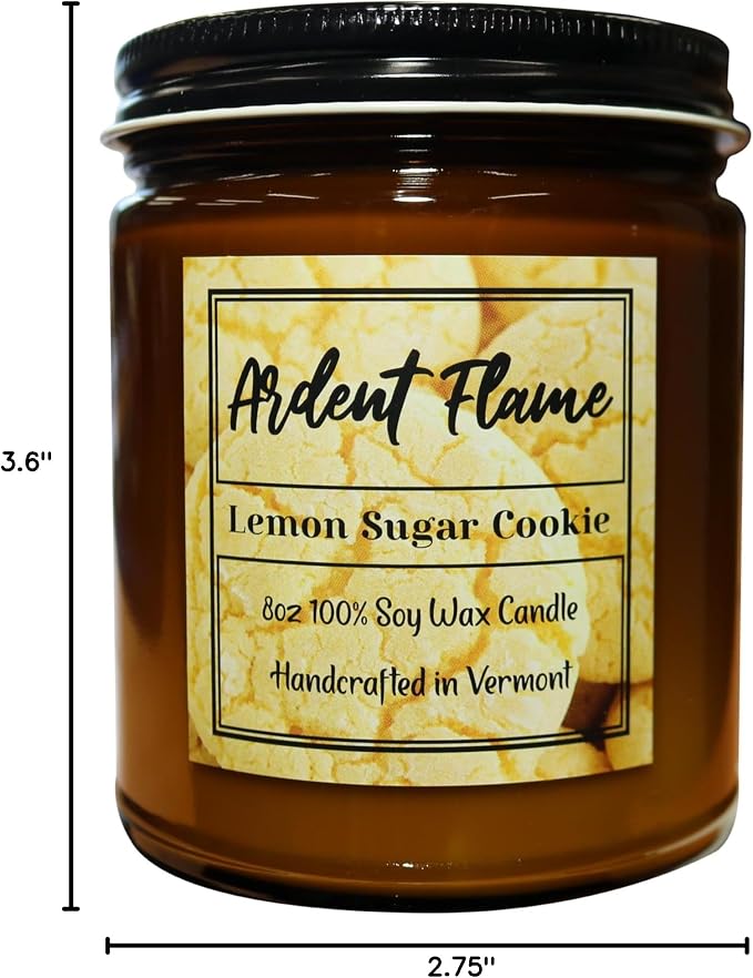 Candles | Lemon Verbena | 100% Natural Soy Wax Candle for Home Decor | Highly Scented | Premium Fragrance | Handmade in Vermont, USA | 8 oz | Long Lasting | Gift for Women and Men