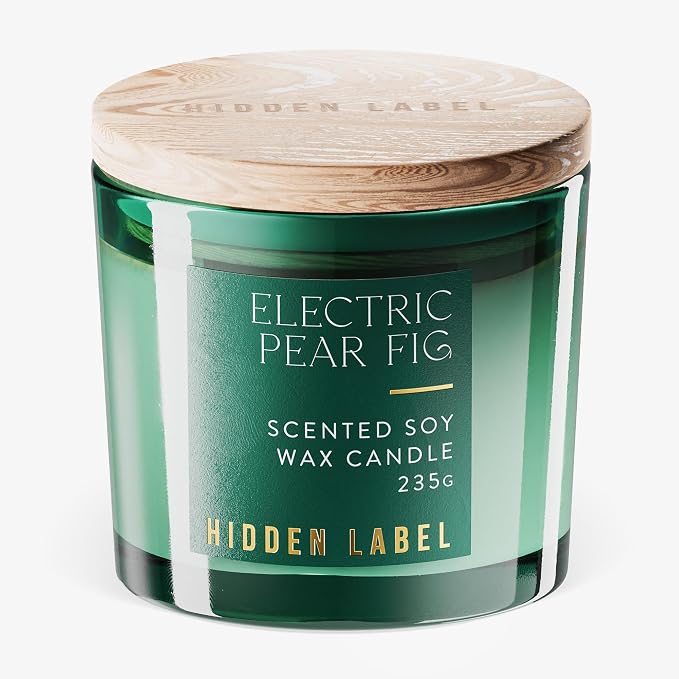 Electric Pear Fig Scented Candle, 8.3oz Natural Soy Wax, Holiday Scented Candles for Home, 45 Hours Clean Burn,Non Toxic, Gift-Ready for Hosts & Gatherings | Elegant Home Decor