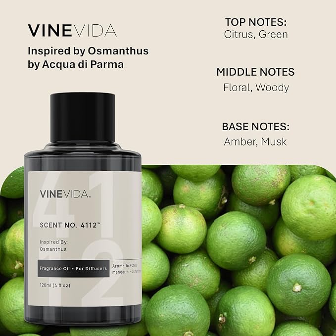VINEVIDA [4 Oz] Inspired by: Osmanthus; Diffuser Oil Refill | Premium Scent Diffuser Oil for Home | Non-Toxic Fragrance