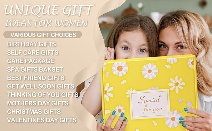 Self Care Gift Basket: Luxury Spa Box for Ultimate Relaxation | Perfect Birthday or Get Well Soon Care Package for Her, Women, Wife, Sister, Teen Girls