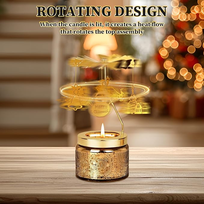 Nialnant Christmas Scented Candle Gifts for Table Decor,Home Party Room Holiday, Funny Rotating Scented Candle Gifts for Women,Best Friends,House Warming for New Home Decor