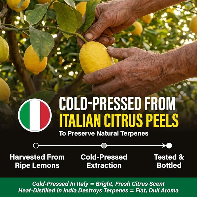 100% Pure Lemon Oil - 4 Fl Oz Lemon Essential Oil for Hair, Skin, Diffuser, Aromatherapy & DIY Soap Making Scent