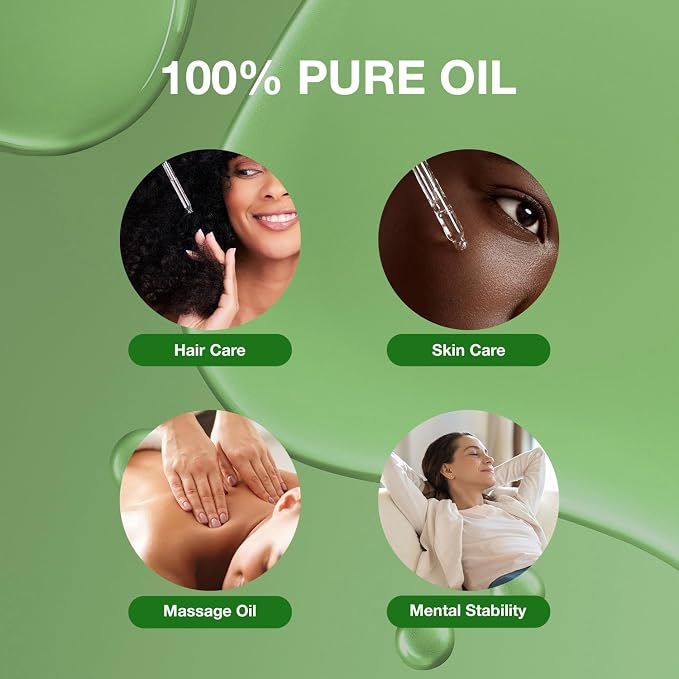 100% Pure Peppermint Oil Premium Mentha Arvensis Essential Oil for Aromatherapy, Diffuser, Hair Care, Skin & Body Massage 1 fl oz (30ml)