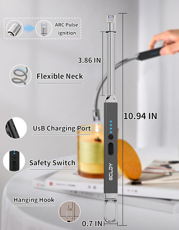2 Pack Electric Candle Lighter, Best Stocking Stuffers 2025 for Women Men Adults, Birthday Gift for Women Wife Mom Sister Nana Men, Rechargeable Lighter for Candle Grill Home Kitchen BBQ Camping
