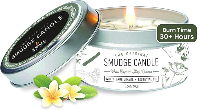 SOUL STICKS Smudge Candle for Cleansing House, Meditation, Chakra Healing, Aromatherapy | 3.5 Ounce Smudge Candle for Spiritual Cleansing (Nag Champa)