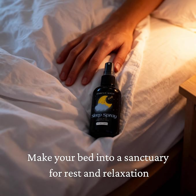 Symbolic Magic Sleep Spray – Calming Lavender and Essential Oils, Pillow Mist for Deep Sleeping, Aromatherapy, Calming Bedtime, Chamomile & Linen Spray for Relaxation and Peaceful Rest, 4oz