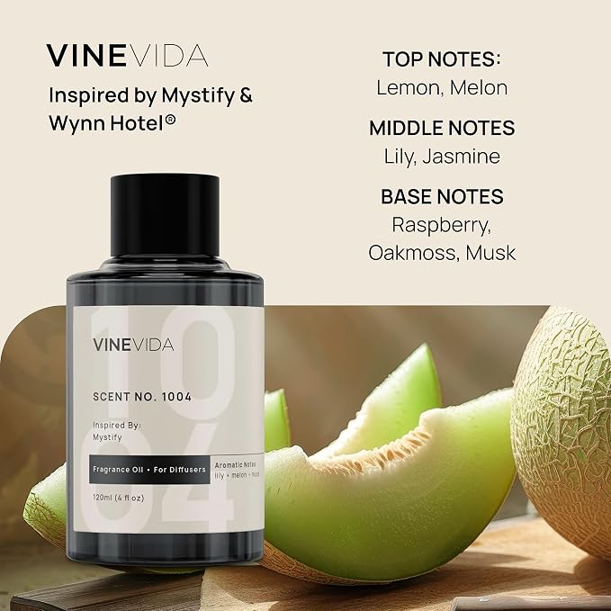VINEVIDA Hotel Fragrance Collection - 4 Pack Diffuser Oils - Cold Air Diffusers - Scents No. 1005, 1018, 1011, 1004