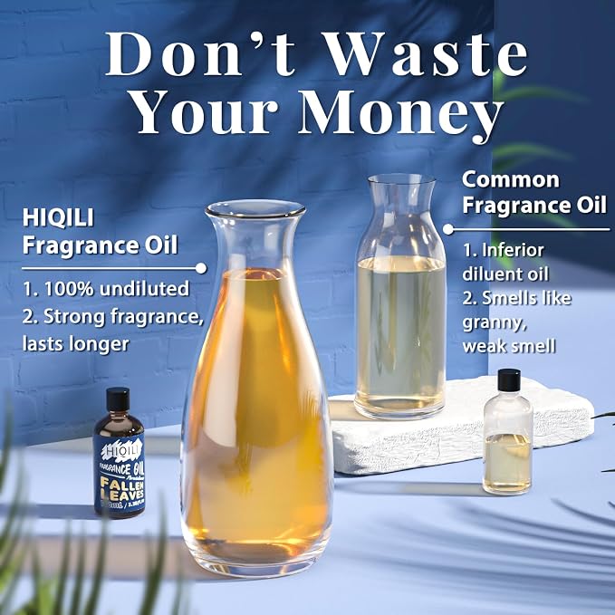 HIQILI Fallen Leaves Fragrance Oil 100ml for Diffuser Car Freshies, Clean Fresh Scent for Candle Making Soap Laundry 3.38 Fl Oz