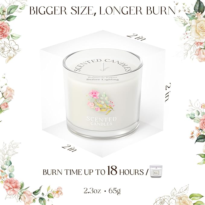 CHILLFLAME Scented Candle Gifts for Women, Candles Gift Set for Her, 6 Scented Candles for Mom, Teacher, Birthday Gifts for Women/Men (White, 14 oz)