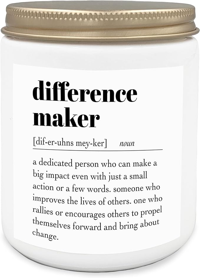 Difference Maker Candle - Boss Day Gifts, Funny & Appreciation Gifts for Mentor, Coach, Boss, Manager - Scented Jar Candles 8oz
