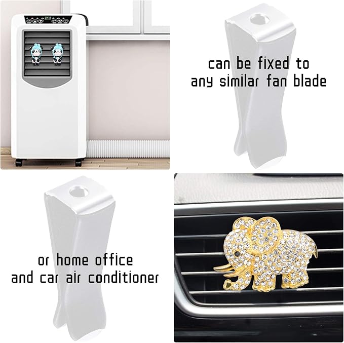 Frienda 60 Pcs Car Vent Clips for Freshies Bulk Square Head Air Conditioner Clips with 2 Storage Boxes, Durable Auto Air Outlet Perfume Holders for Car Decoration Accessories