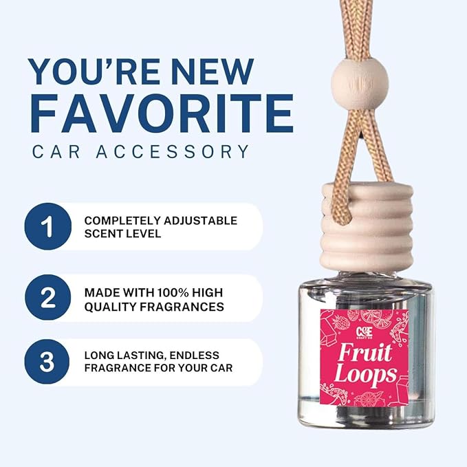 CE Craft Hanging Car Air Freshener – Fragrance Oil Diffuser with Essential Oils – Long-Lasting Aromatherapy Scents for Automobiles – 4 Pack