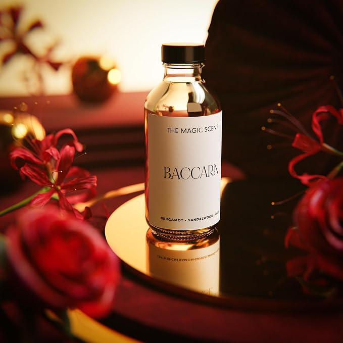 The Magic Scent Baccara Diffuser Oil - Hotel & Home Luxury Scents Inspired by Baccarat Rouge - Diffuser Oil Scents for Home Designed for Use in All Diffusers - 4 fl oz, 120 mL