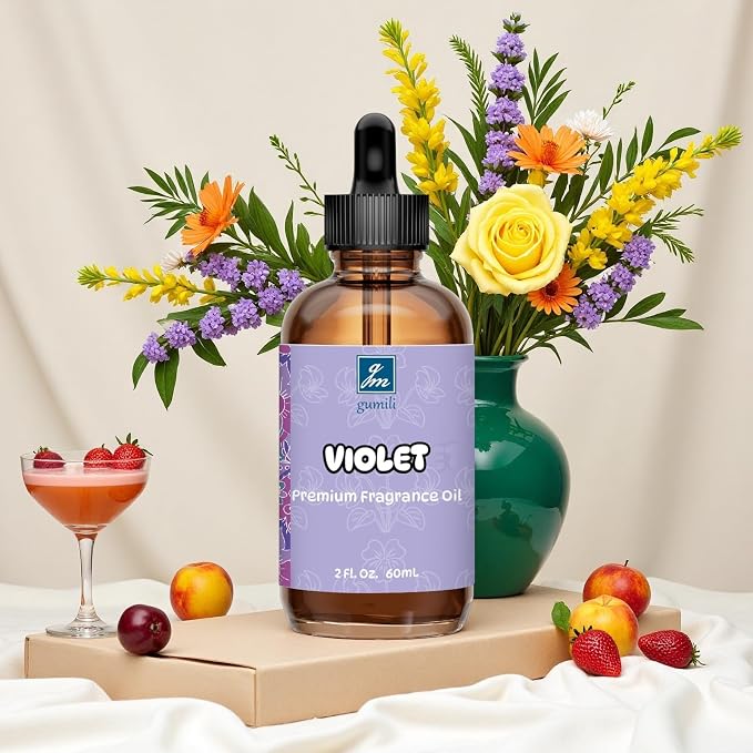 GM Gumili Violet Fragrance Oil 2 Oz, Natural Scent Oil for Home Essential Oils Diffuser, Candle Making, Soap Making, DIY Body Oils, Perfume, Body Mist, Spray - Floral Scent