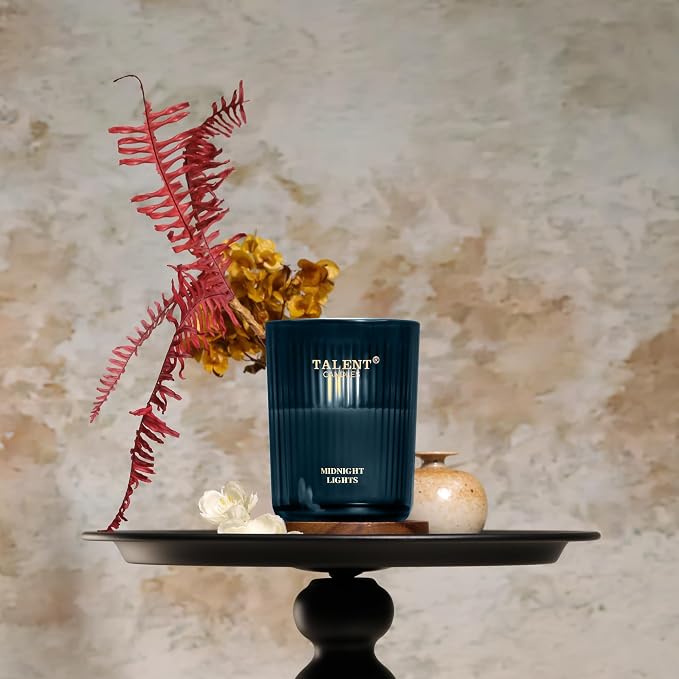 Talent Candles Jar Candles for Home Scented, Aromatherapy Candles Gifts for Women & Men, Natural Soy Candle, 8.4oz Traditional Style, Midnight Lights, GG79106NL-ML