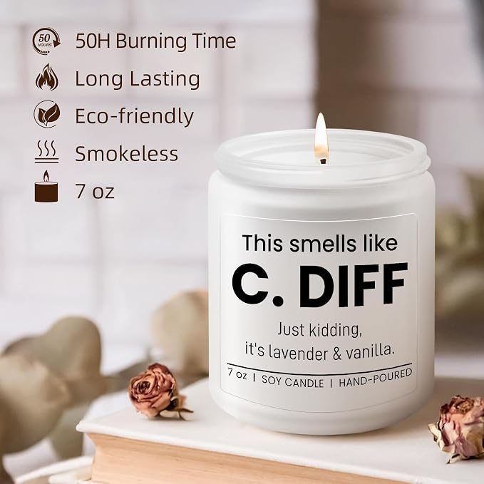 Funny Nurse Gifts for Women, Valentines Day Nurse Week Appreciation Graduation Retirement Gifts for Nursing Student, Nurse Practitioner Gift - Lavender Scented Candle