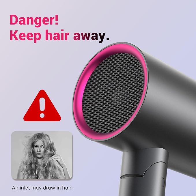 CONFU Diffuser Hair Dryer for Curly Hair,1500W Fast Drying Blow Dryer with Diffuser for Women,Compact & Portable Negative Ion Hairdryer,Mini and Foldable Blowdryer Design for Travel(Gray)