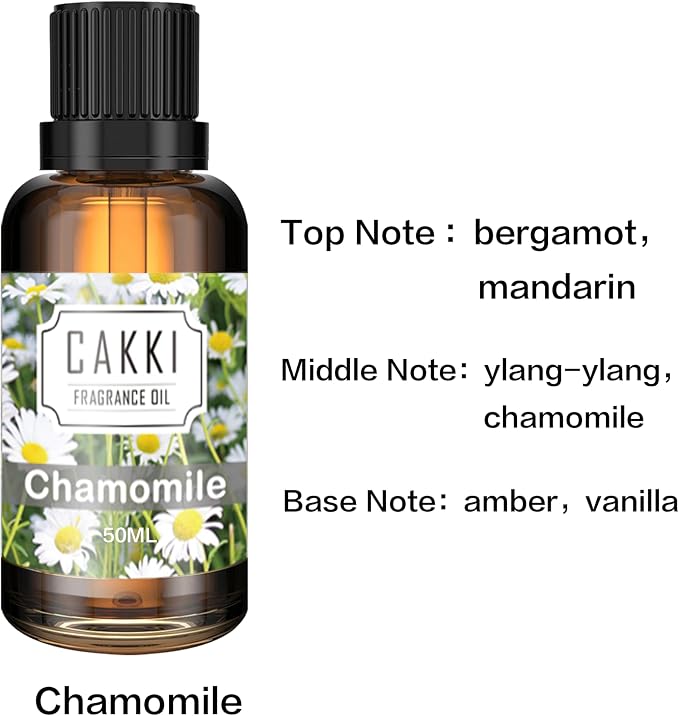 Essential Oils for Diffusers for Home, Scent-Chamomile, Single Large Size 50ml, Cakki Fragrance Oils, for Candle Making, for Soap Making, Diffuser Oil Scents