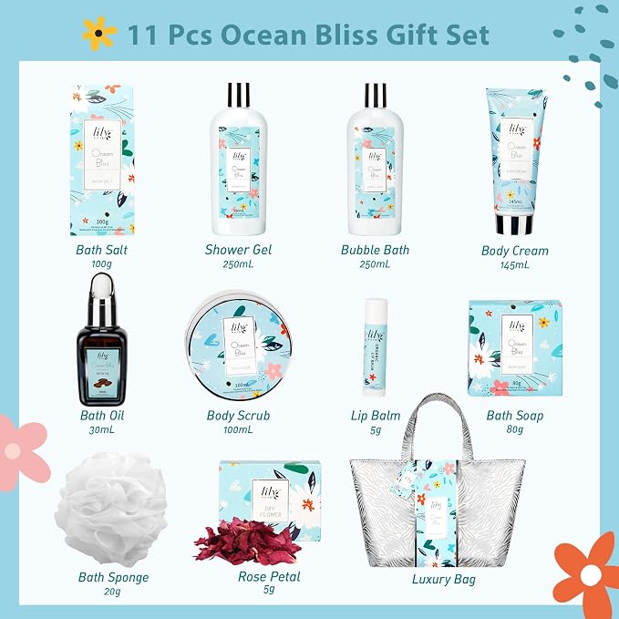 Gifts for Women, Birthday Gift - XXXL Bag Spa Gift Set for Mom, Bath and Body Gift Bag Set for Women, Spa Kit, Mothers Day Gift for Mom, Valentines Day, Christmas Gifts, Spa Bath Gift Set