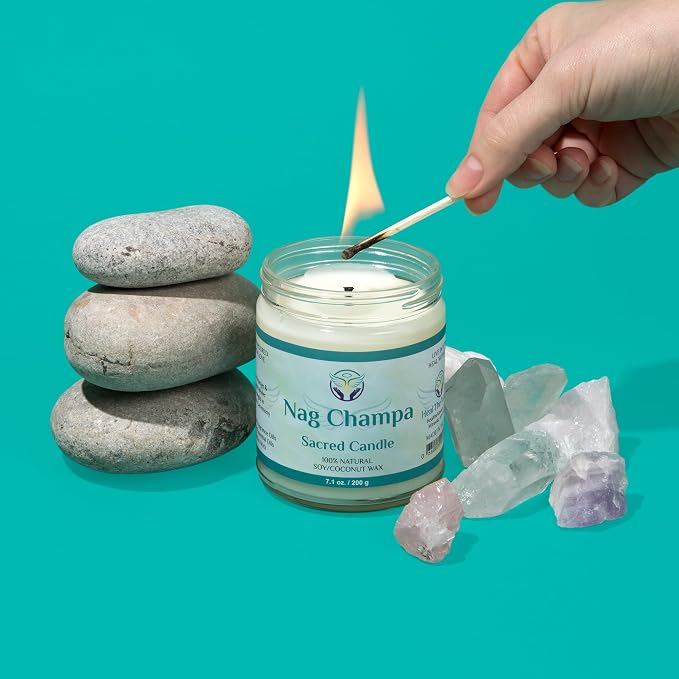 Heal The Masses White Sage Candles for Cleansing House Chakra Healing | Energy Cleansing Smudge Candle | Natural Aromatherapy Candle | Sage for Cleansing House Negative Energy (7 oz) (Nag Champa)