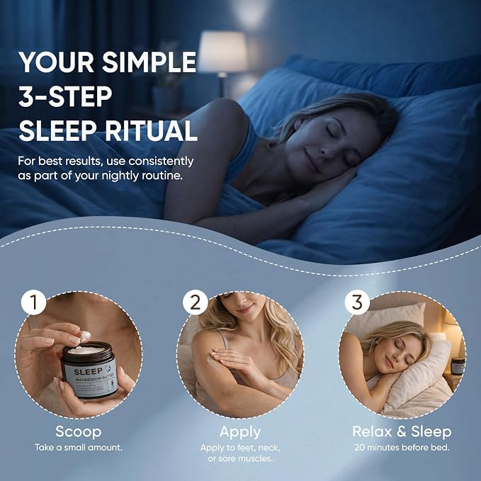 Magnesium Butter for sleep – Magnesium Cream with Shea & Mango Butter, Arnica & Essential Oils for Relaxation – Nighttime MagnesiumLotion for Legs, Arms or Chest(Citrus) (B)