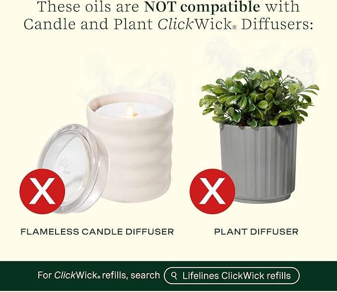 Lifelines Essential Oil Blends, 4-Pack - Blended Essential Oils with Precision Pump for Aromatherapy Diffusers - Long-Lasting Scented Fragrance - Walk in The Woods (Joy, Calm, Focus & Energy)