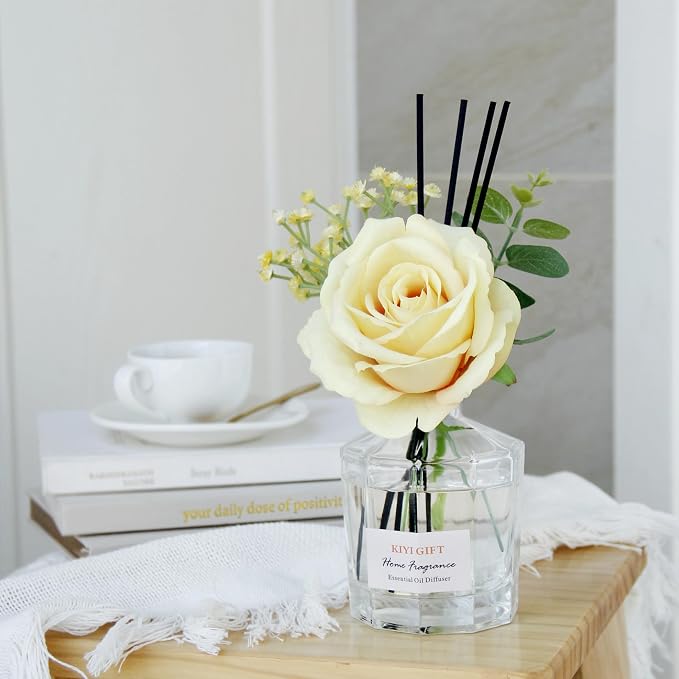 Reed Diffuser Set,8.4 fl oz Scent Diffuser with 6 Reed Sticks, Home Fragrance,Up to120 Day Long Lasting Scent, Reed Diffuser for Bathroom,Shelf Decor (Pear Freesia)