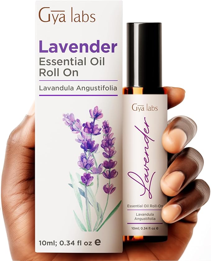 Sweet Orange & Lavender Roll On Set - Essential Oils Aromatherapy Roll On with Essential Oil Set - 2x0.34 fl oz - Gya Labs