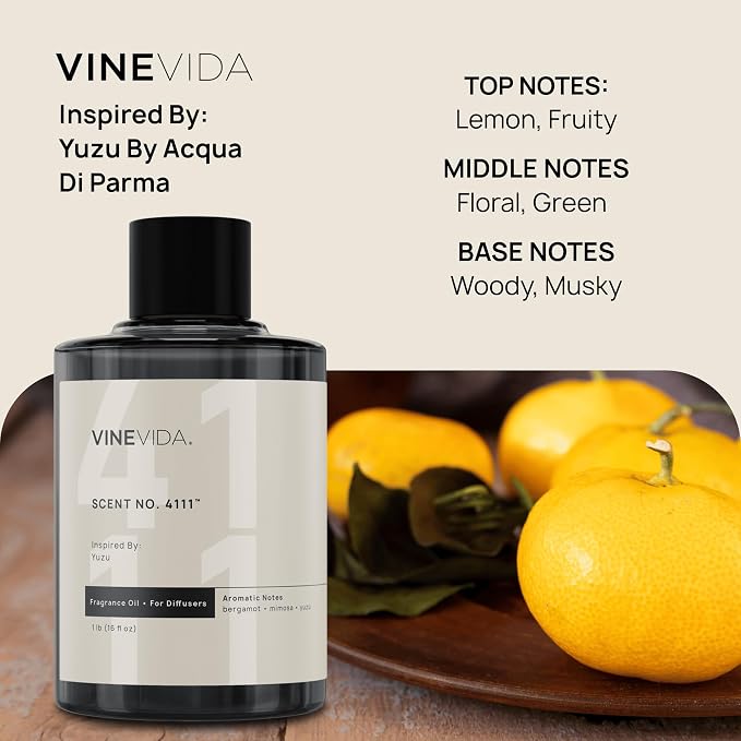 VINEVIDA [16 Oz] Inspired by: Yuzu; Diffuser Oil Refill | Premium Scent Diffuser Oil for Home | Non-Toxic Fragrance