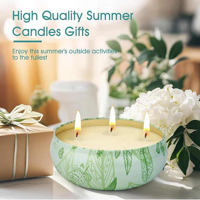 Citronella Candles Outdoor, Large Citronella Candle Outdoor for Patio, 3 Pack 12oz Summer Candle Bulk for Home Garden Yard Camping Party Indoor Outside Decorative, 210 Hours Long Burning, 3 Wick