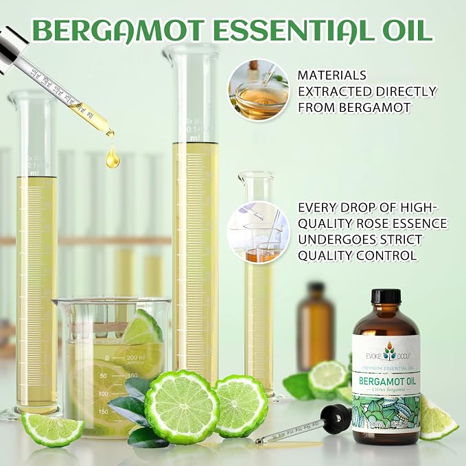 EVOKE OCCU Bergamot Essential Oil for Diffuser Skin Relaxation & DIY Wool Dryer Balls - 4 FL Oz