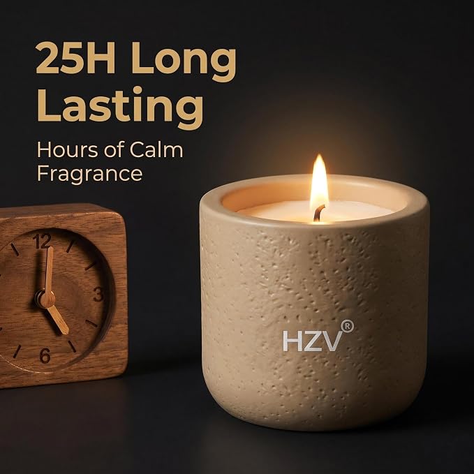 Manly Stress Relief Scented Candle for Men, Soy Wax Zen Woody Aromatherapy 25 Hours Clean Burning Candle for Relaxation Focus Meditation Yoga Home Spa, Unique Candle Gift for Dad Husband Boyfriend
