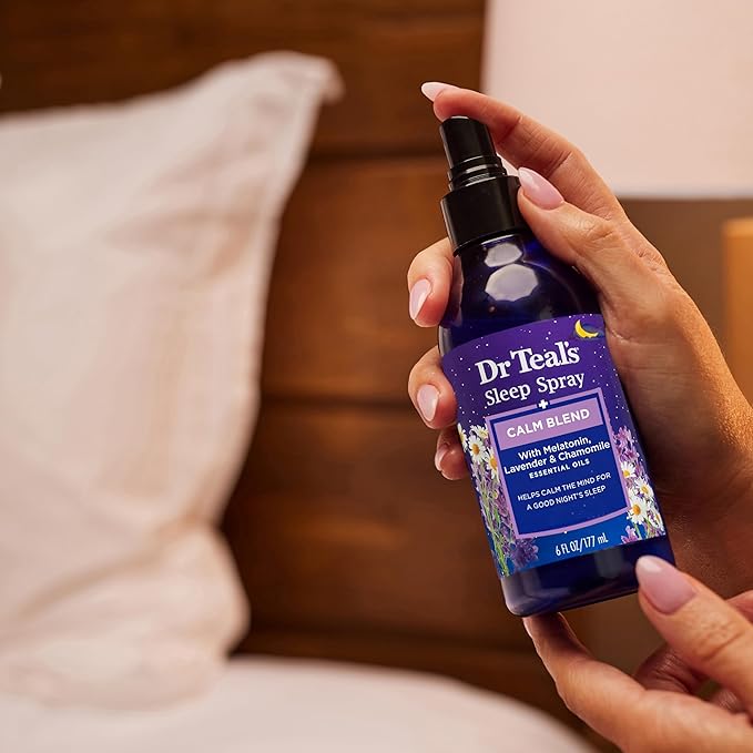 Dr Teal's Calm Blend Spray with Melatonin, Lavender & Chamomile Essential Oils, 6 fl oz (Pack of 3)