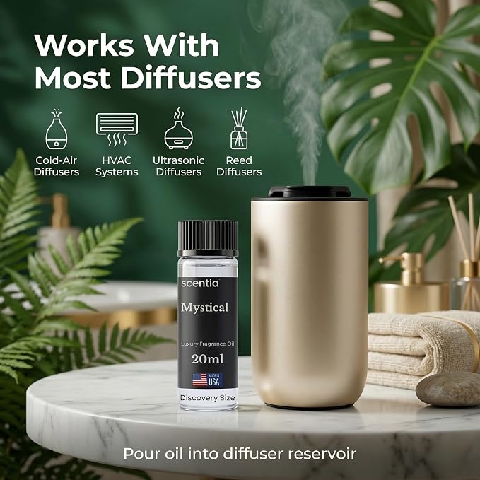 Scentia Mystical Aromatherapy Oil for Diffuser – Hotel Scent Inspired by Wynn Las Vegas – 20 mL – Melon, Raspberry & Jasmine Natural Fragrance Oil for Waterless & Cold Air Diffusers, Made in USA
