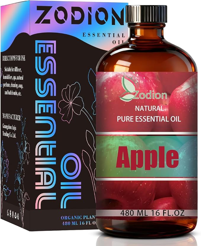 Apple Essential Oil - Apple Fragrance Oil for Diffuser, Massage, Humidifier, DIY Candle, Soap Making, Home, Bath, Yoga - 16 fl oz (480ml) - ZODION Essential Oils
