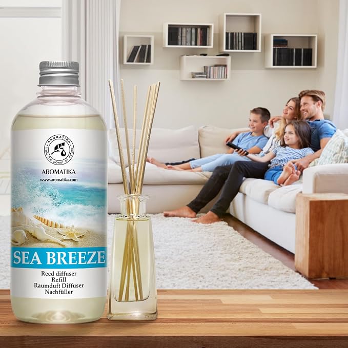 Reed Diffuser Refill Set Sea breeze 2 х 17Fl Oz - Aroma Refill for Reed Diffuser - Long Lasting Home Fragrance - Air Freshener - Fresh Scent - Aromatherapy - Home decor - Air diffuser