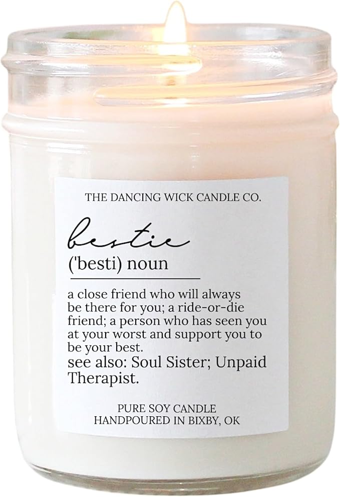 Bestie Candle – Lavender Vanilla Scented Soy Wax – Calming Gift – Friend, Soul Sister, Therapist – 8oz, Hand-Poured – Made in the USA (Bestie)